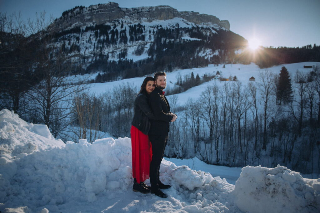 Winter Paar Shooting in der Schweiz